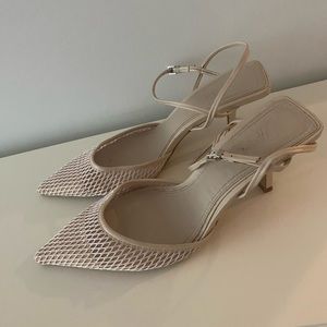 Zara Nude Mesh Slingbacks
